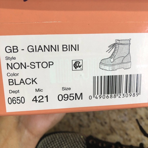 Gianni Bini Silver Studded Non-Stop Chunky Platform Black Boots 9.5 wore once - Picture 9 of 10